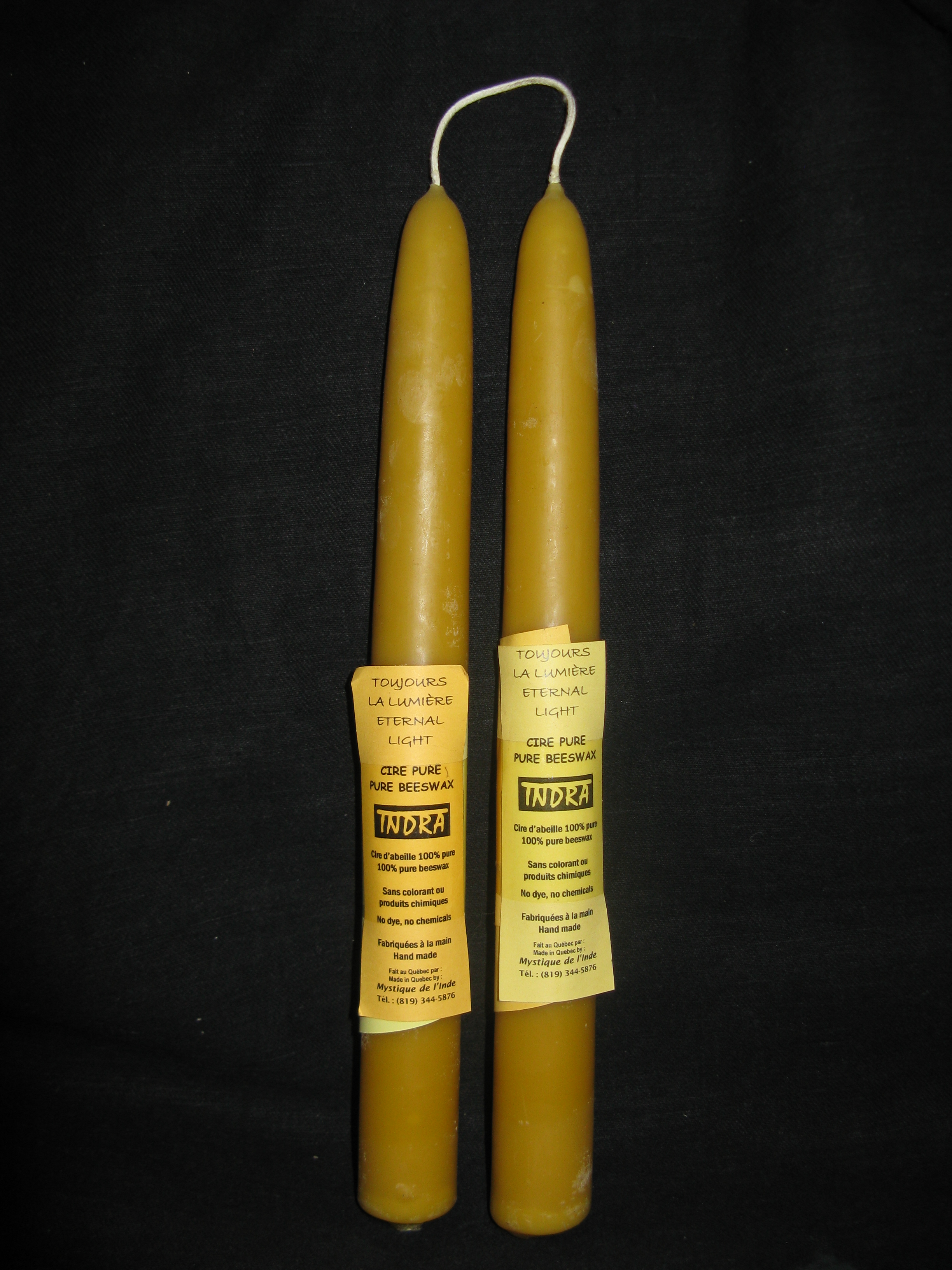 11 Inch Handmade Beeswax Pillar Candle Pair
