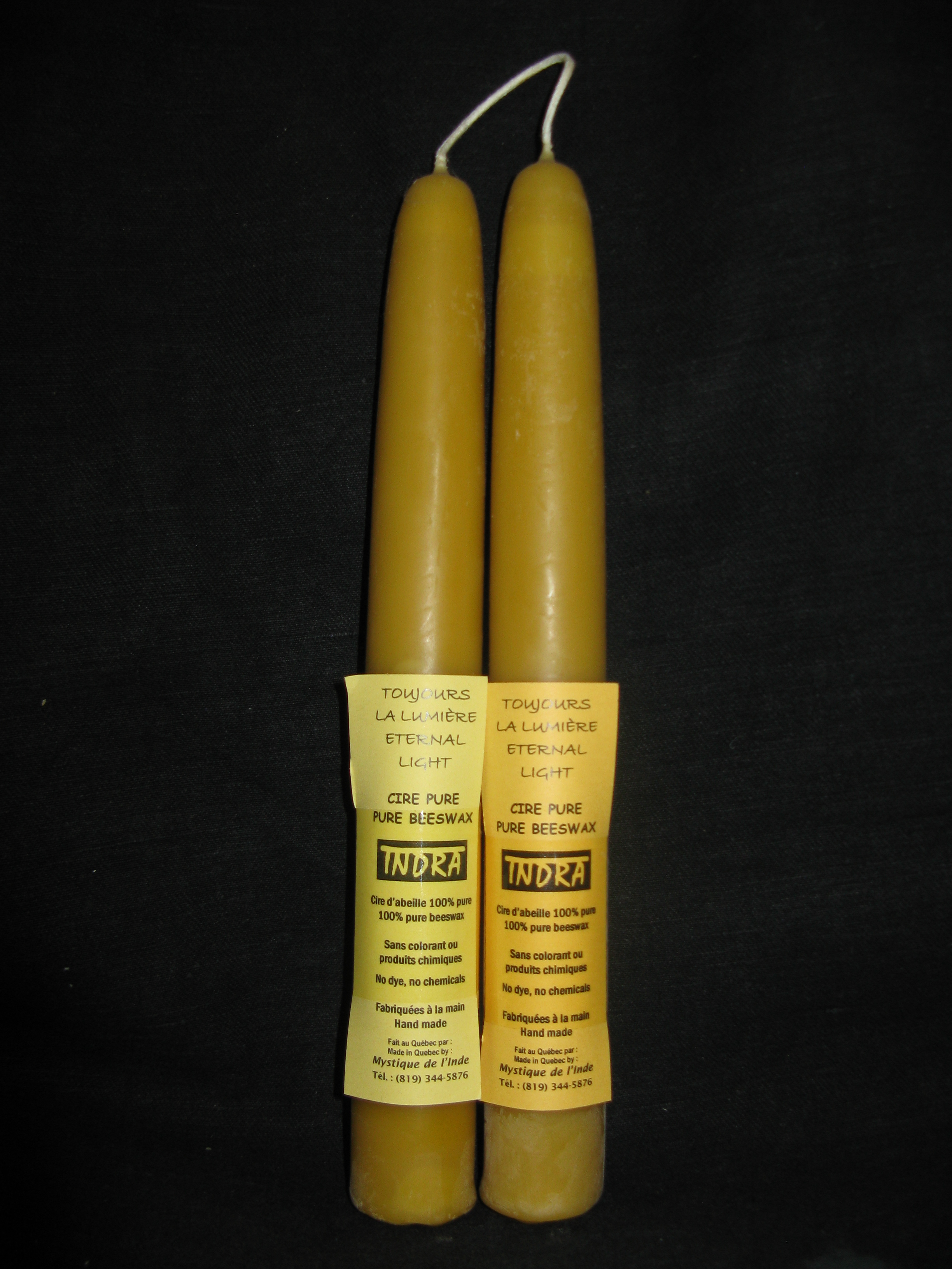 9 Inch Handmade Beeswax Pillar Candle Pair