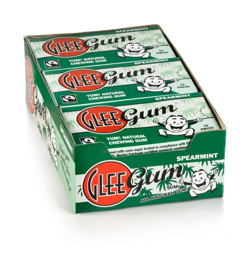 Spearmint Classic Glee Gum - Made with Natural Ingredients Box of 12 Pack