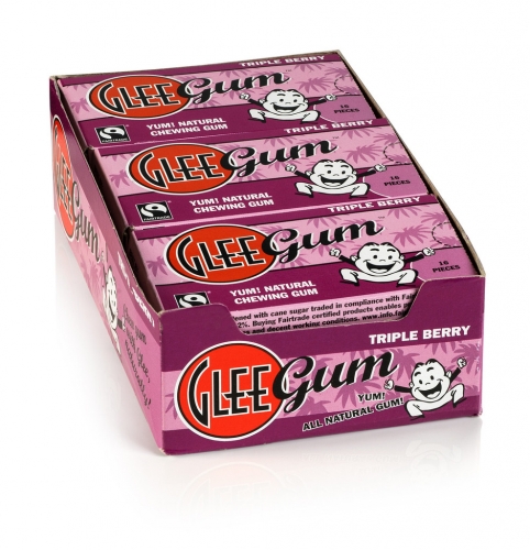 Triple Berry Classic Glee Gum - Made with Natural Ingredients Box of 12 Pack